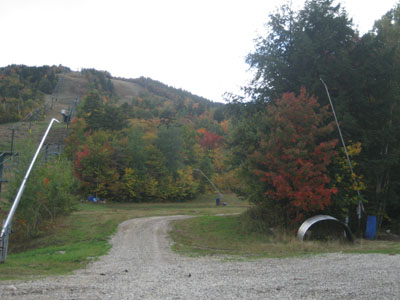 The bottom of the Lower Periphery ski trail
