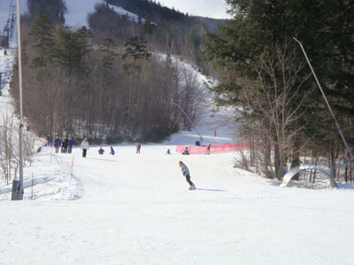 The bottom of the Lower Periphery ski trail