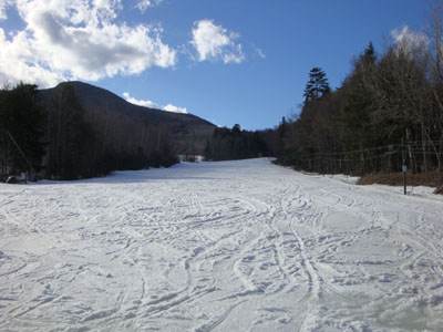The bottom of the Pasture ski trail