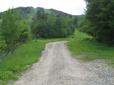 The bottom of the Lower Periphery ski trail