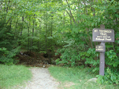 The Mt. Tecumseh Trail trailhead near parking lot 1