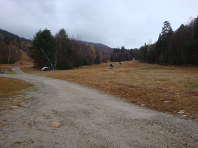 The bottom of the Pasture ski trail