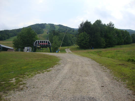 The bottom of the ski trails