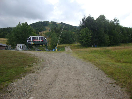 The bottom of the ski trails