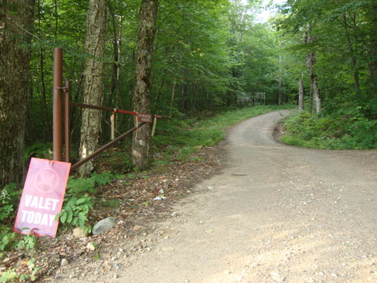 The bottom of the access road