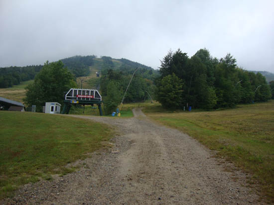 The bottom of the ski trails