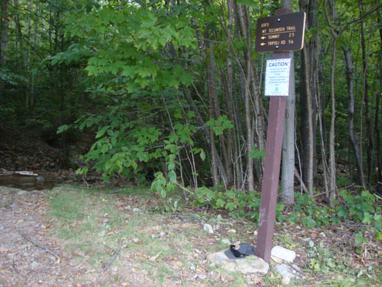 The Mt. Tecumseh Trail trailhead near parking lot 1