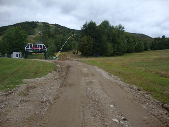 The bottom of the ski trails