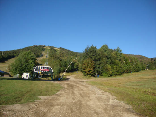 The bottom of the ski trails