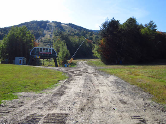 The bottom of the ski trails