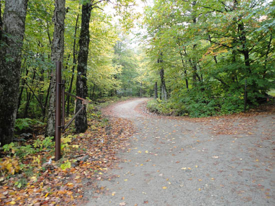 The bottom of the access road