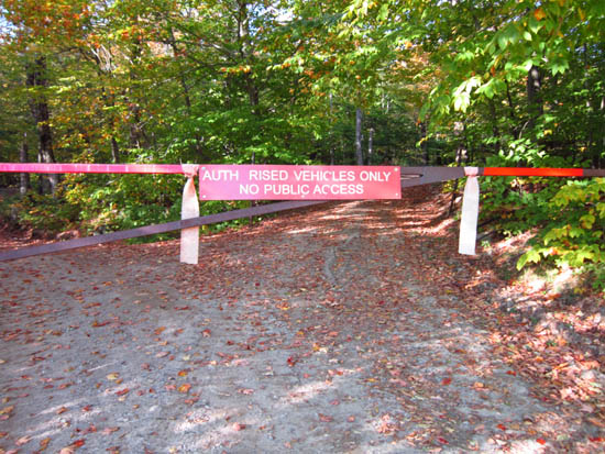 The bottom of the access road