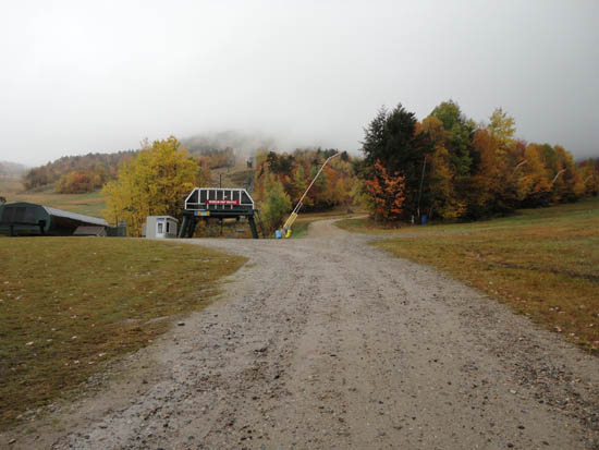 The bottom of the ski trails