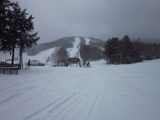 The bottom of the ski trails