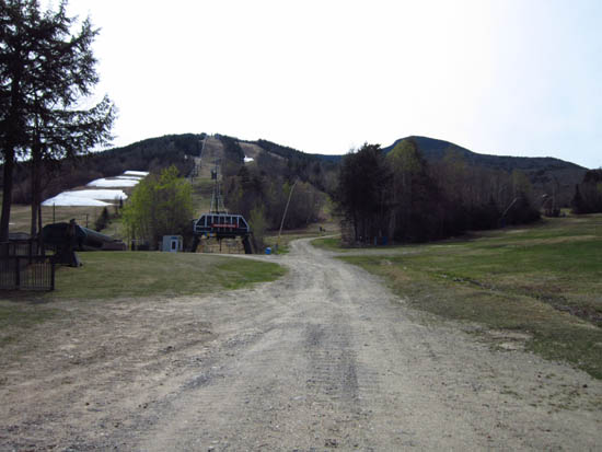 The bottom of the ski trails