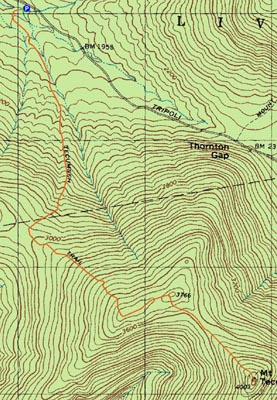 Topographic map of Mt. Tecumseh (West Peak), Mt. Tecumseh - Click to enlarge