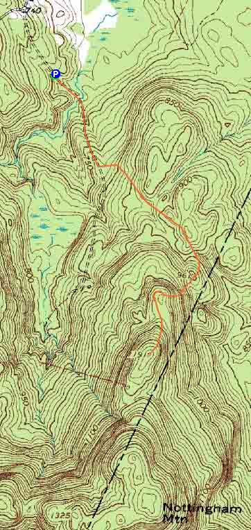 Topographic map of Neville Peak, Nottingham Mountain