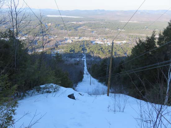 Looking down the old gondola lift line