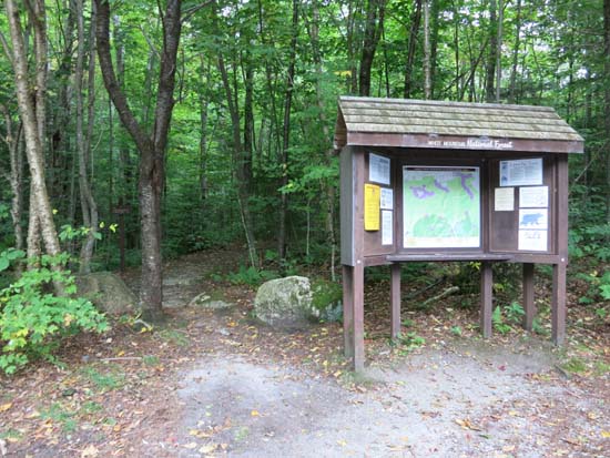 The North Twin Trail trailhead at the end of Haystack Road