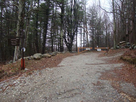 The trailhead on Oak Hill Road