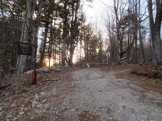 The trailhead on Oak Hill Road