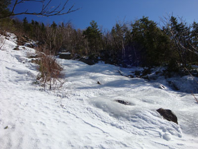 Looking up the Owl's Head slide