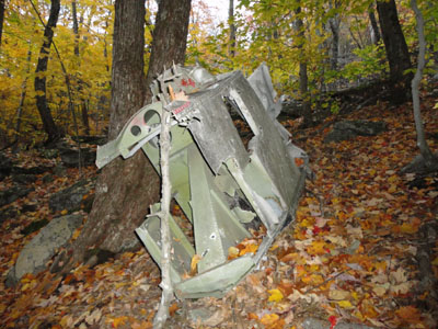 Remains of the 1946 plane crash on the side of Parker Mountain