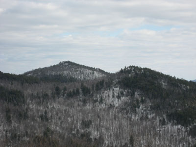 Peaked Mountain (right) as seen from Cranmore Mountain