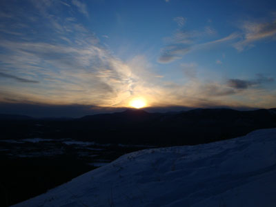 The sunset as seen from Peaked Mountain - Click to enlarge