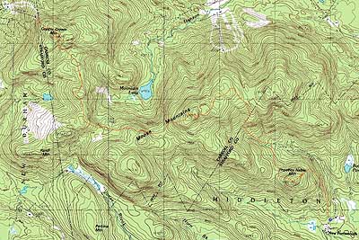 Topographic map of Phoebes Nable Mountain, Moose Mountain, Copple Crown Mountain - Click to enlarge