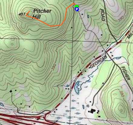 Topographic map of Pitcher Hill