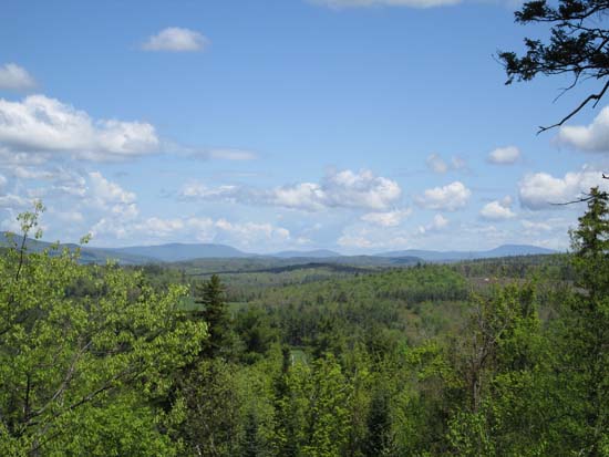Looking north toward Moose Mountain and Smarts Mountain from the Pitcher Hill vista - Click to enlarge