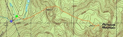 Topographic map of Plymouth Mountain - Click to enlarge