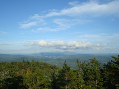 Looking east at the Ossipee Mountains from the viewpoint near the summit of Plymouth Mountain - Click to enlarge