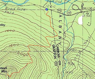 Topographic map of Potash Mountain - Click to enlarge