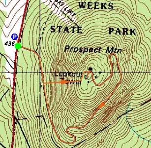 Topographic map of Prospect Mountain