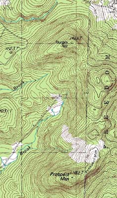 Topographic map of Prospect Mountain - Click to enlarge
