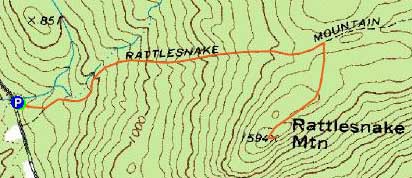 Topographic map of Rattlesnake Mountain