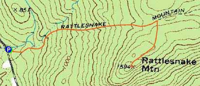 Topographic map of Rattlesnake Mountain