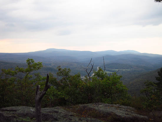 Looking at Smarts Mountain and Mt. Cube from western Rattlesnake Mountain ledges - Click to enlarge