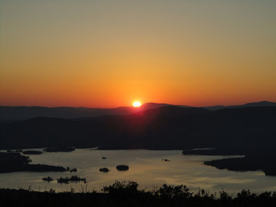 The sunset as seen from the Red Hill fire tower - Click to enlarge