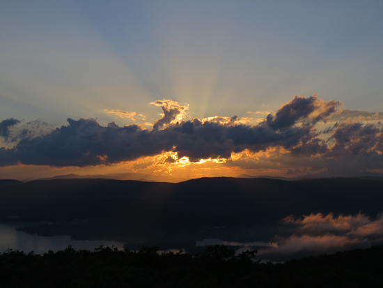 The sunset from the Red Hill fire tower - Click to enlarge