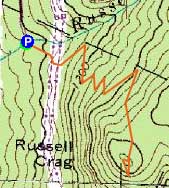 Topographic map of Russell Crag