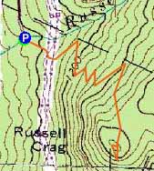 Topographic map of Russell Crag