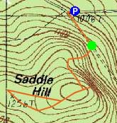 Topographic map of Saddle Hill