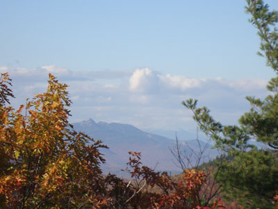Looking at Mt. Chocorua and Mt. Washington from the boulder near the summit of Sentinel Mountain - Click to enlarge