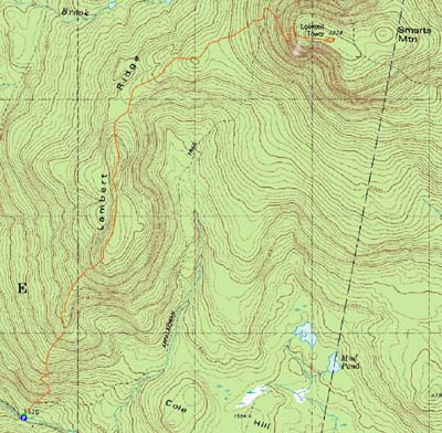 Topographic map of Smarts Mountain - Click to enlarge