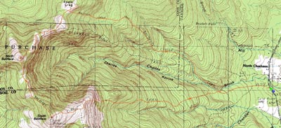 Topographic map of South Baldface, North Baldface, Eagle Crag - Click to enlarge