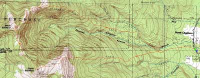 Topographic map of South Baldface, North Baldface - Click to enlarge