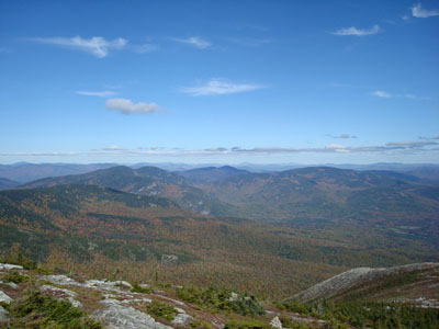 Looking up Evans Notch from the South Baldface summit - Click to enlarge